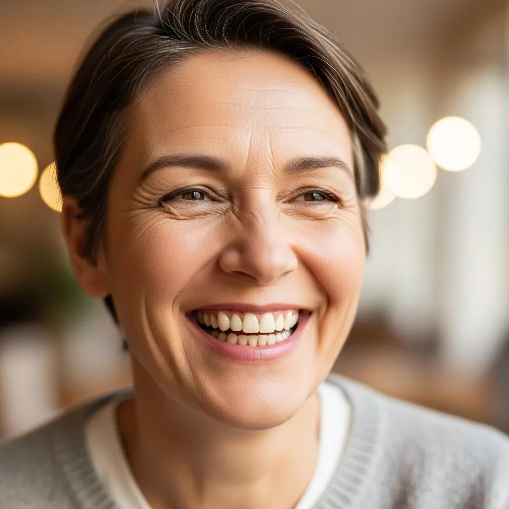 Smiling individual with natural-looking dentures, showcasing the benefits of dental prosthetics